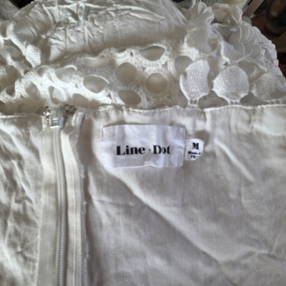 Line & Dot Raneal Dress Loop Laced Eyelet Lace White Back Zipper Size Medium - Picture 12 of 12